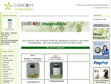 Tablet Screenshot of concept-vitalprodukte.de